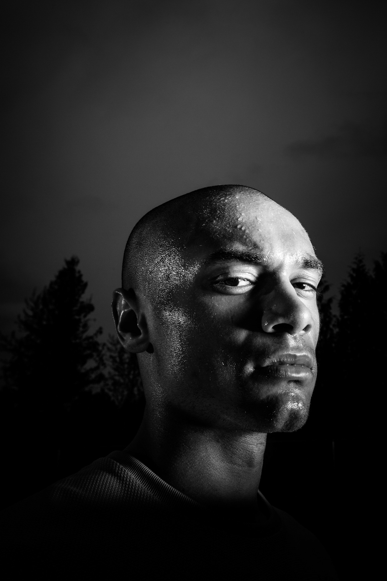 Editorial B&W portrait of Nike athlete Photo by Andy Batt