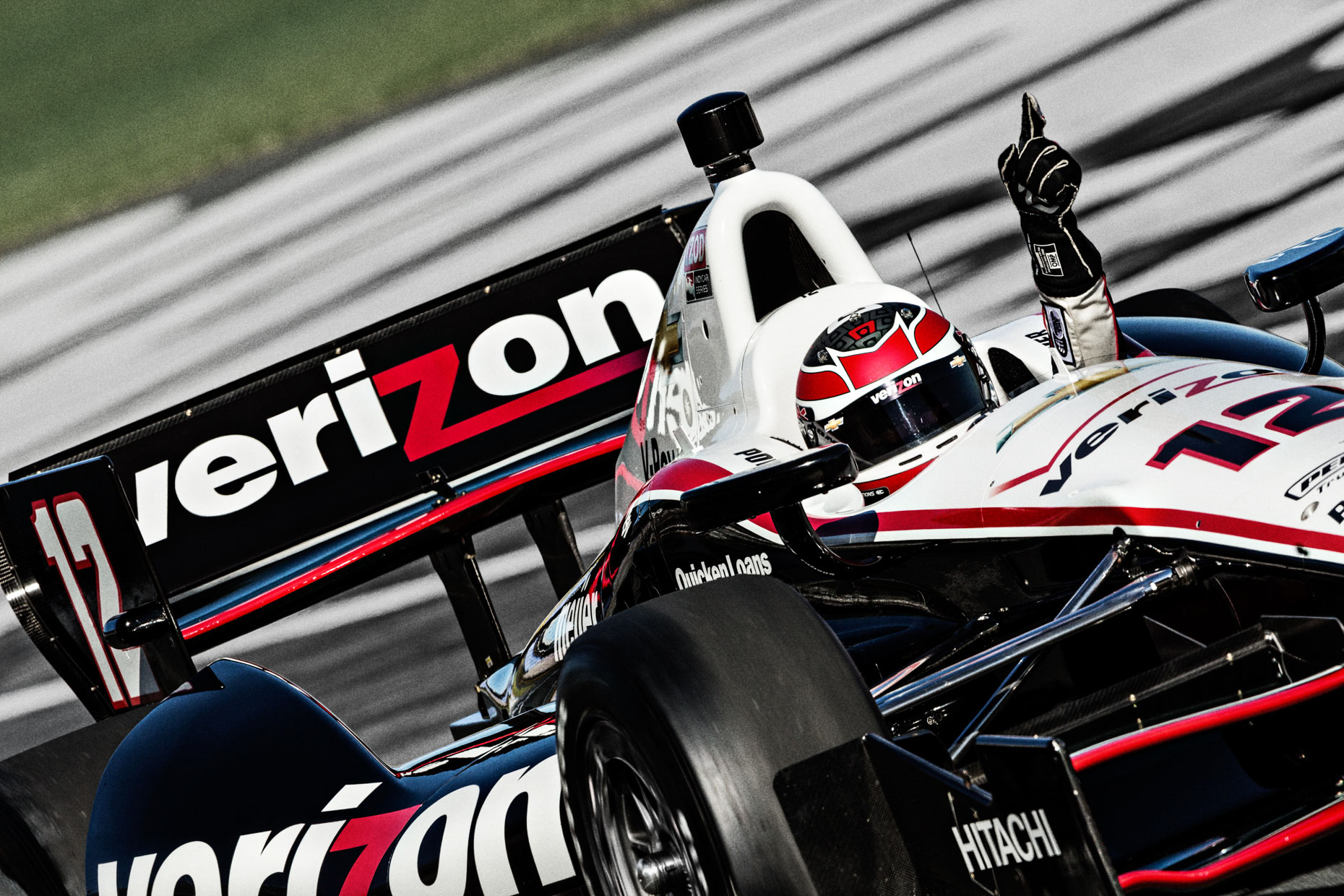 Racecar driver Will Power Wins IndyCar Team Penske Charlotte Motor Speedway by Andy Batt