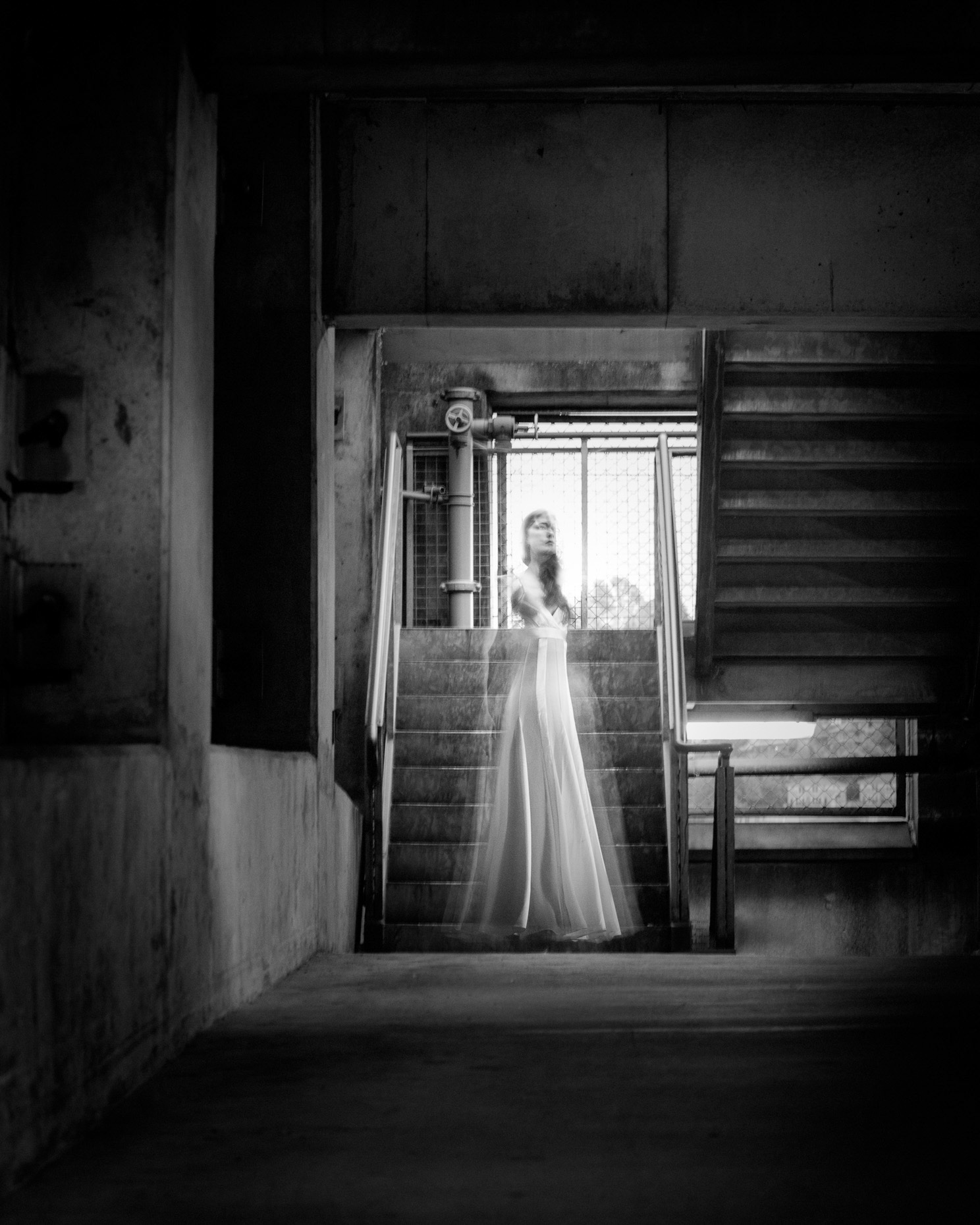 Artistic photograph of Ballerina Candace Bouchard of Oregon Ballet Theater, this award-winning image of a ghost dancer is a long exposure technique by Andy Batt
