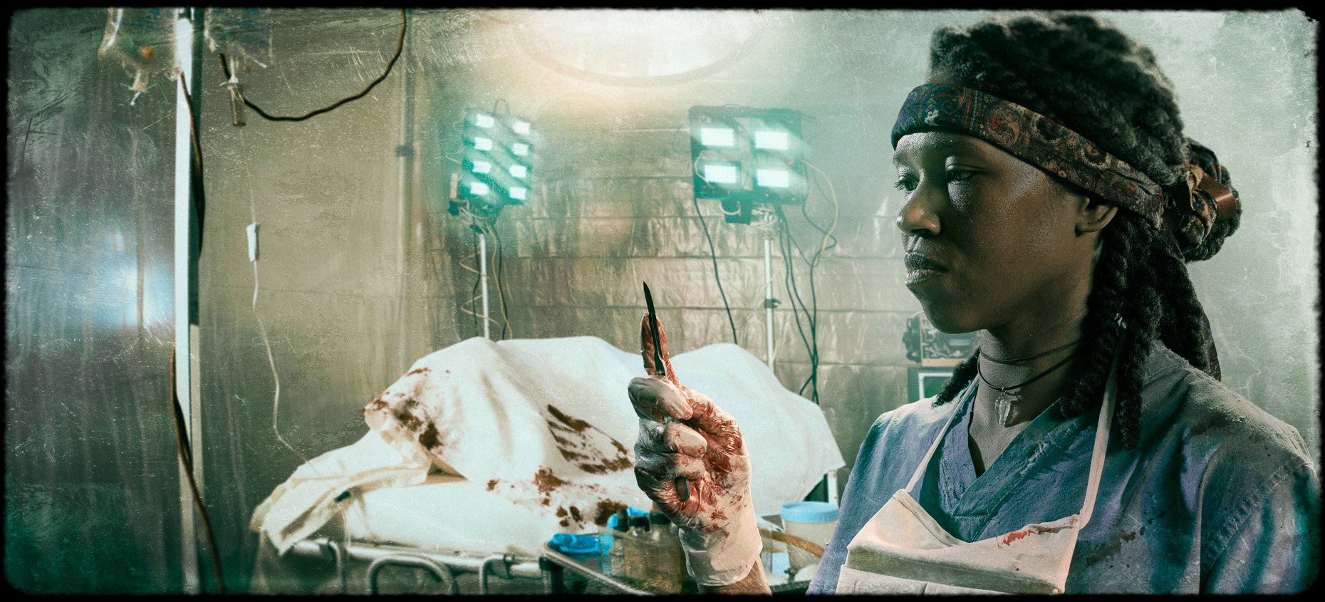 Livinia is the town surgeon, but she is not a doctor. From the Bad Choices Project created by Andy Batt and featuring actor Amber Starks.