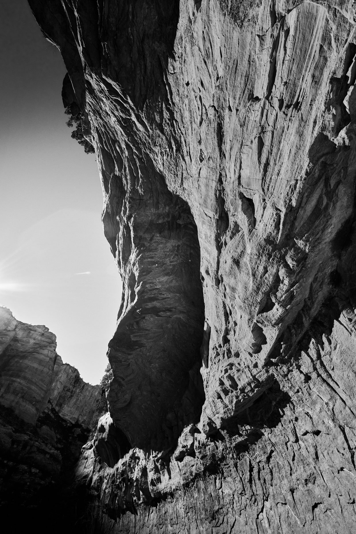 b&w landscape arid Western canyon wall Fey Canyon Arizona