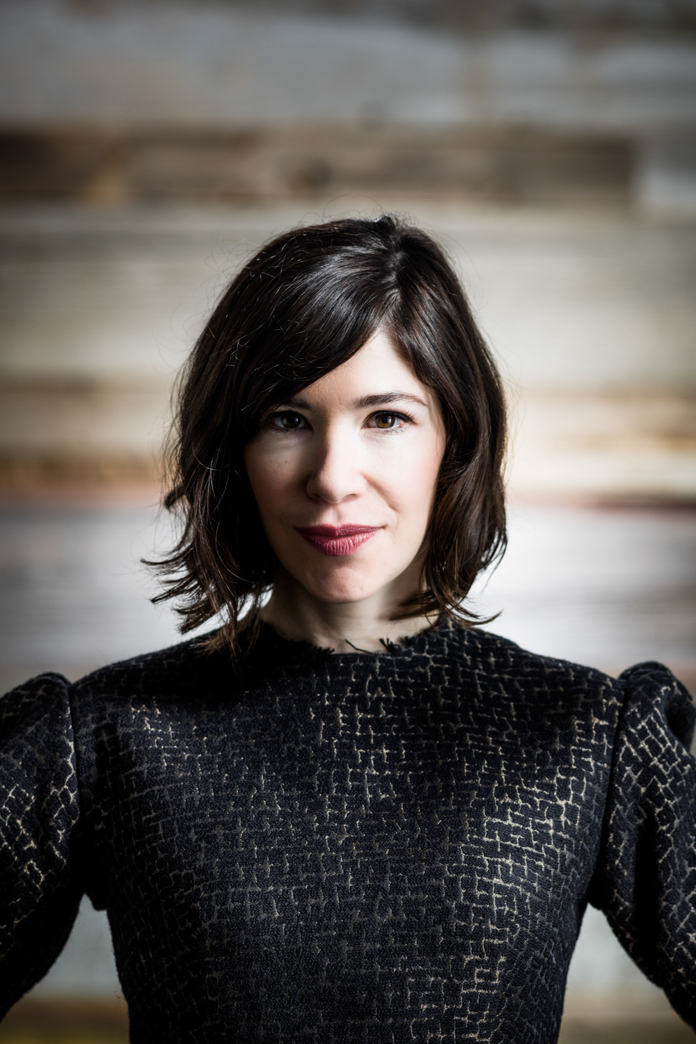 Editorial portrait of Carrie Brownstein Portlandia actor Sleater-Kinney musician for Portland Monthly Magazine cover by Andy Batt