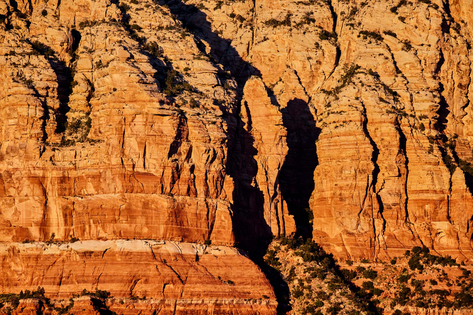 Hard shadows on the wall near Bell Rock, Sedona, Arizona landscape by Andy Batt
